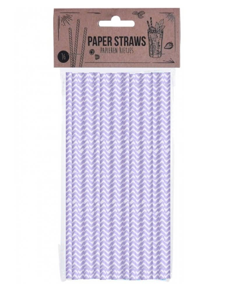 Party Collection Papirsugerør ZigZag Lilla 16 stk.