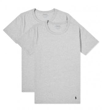 Polo Ralph Lauren para hombre. 714835960003 Pack de 2 camisetas Classic Crew gris (XL), Homewear, Algodón, Manga corta