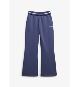 Superdry para mujer. W7011097A Pantalón Flare Jogger azul (XL), Casual, Algodón