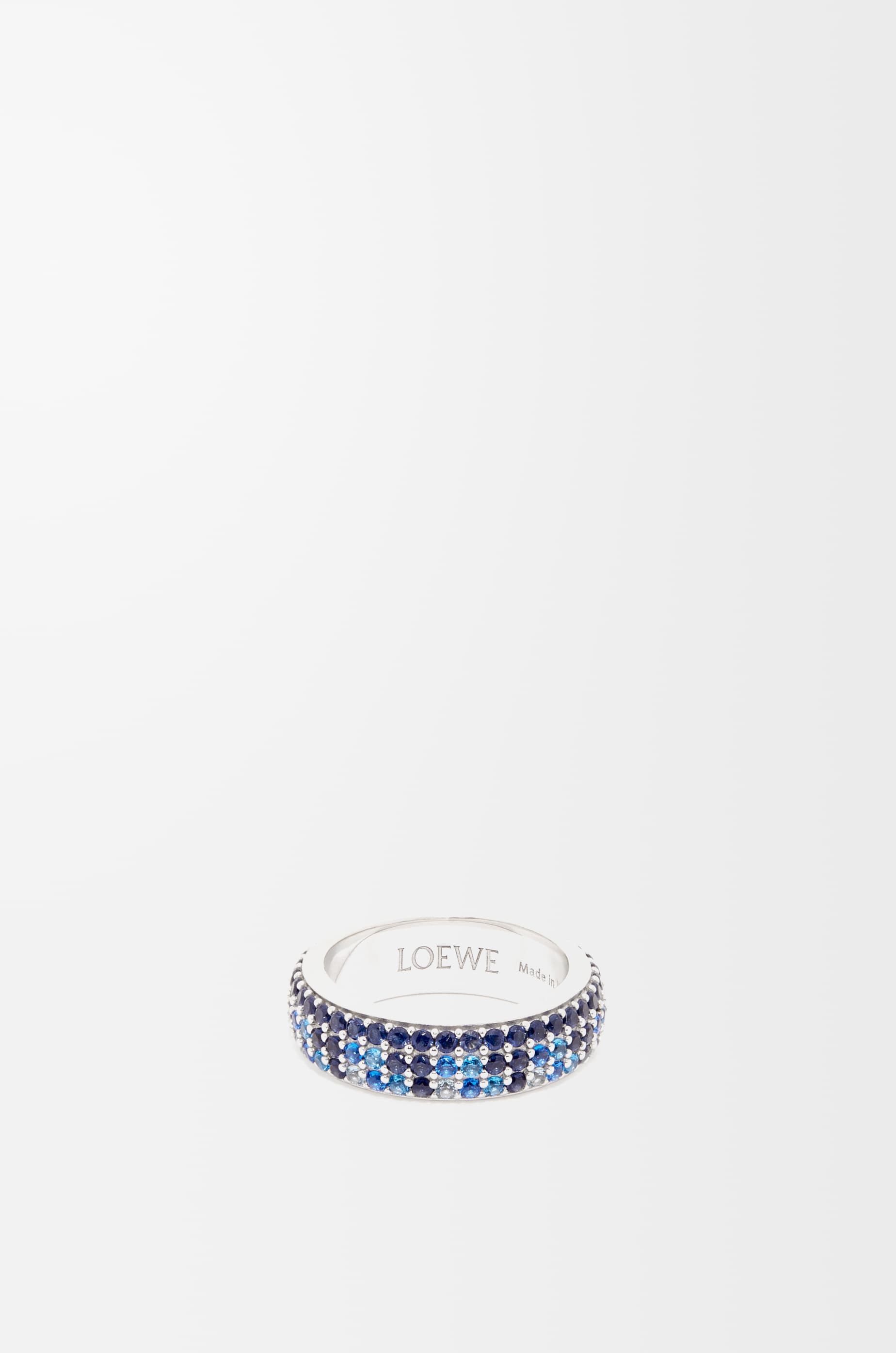 LOEWE - Anillo Fino Pavé En Plata De Ley Y Cristales Size:11 Mujer