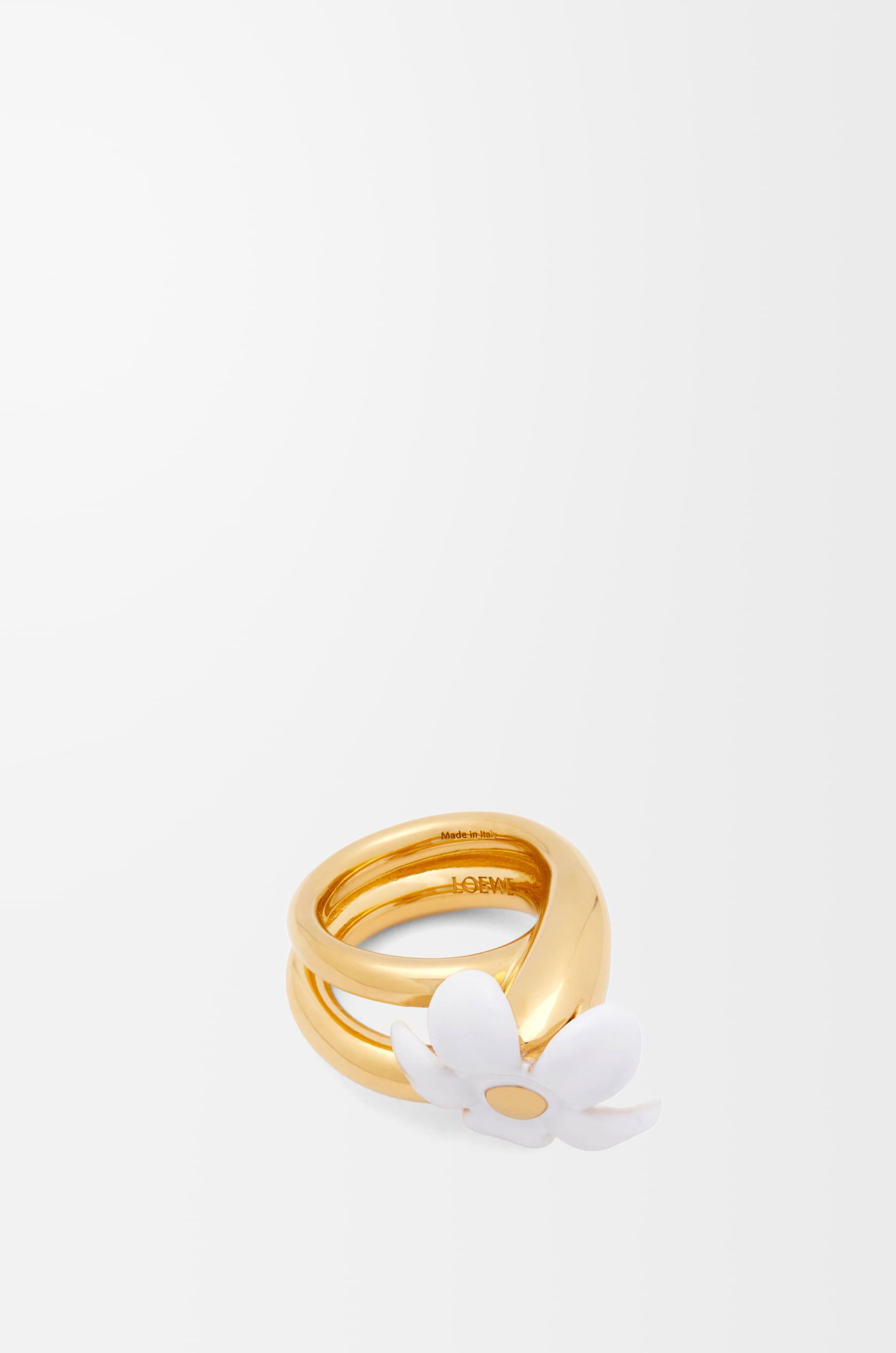 LOEWE - Anillo Flor En Plata De Ley Y Esmalte Size:15 Mujer