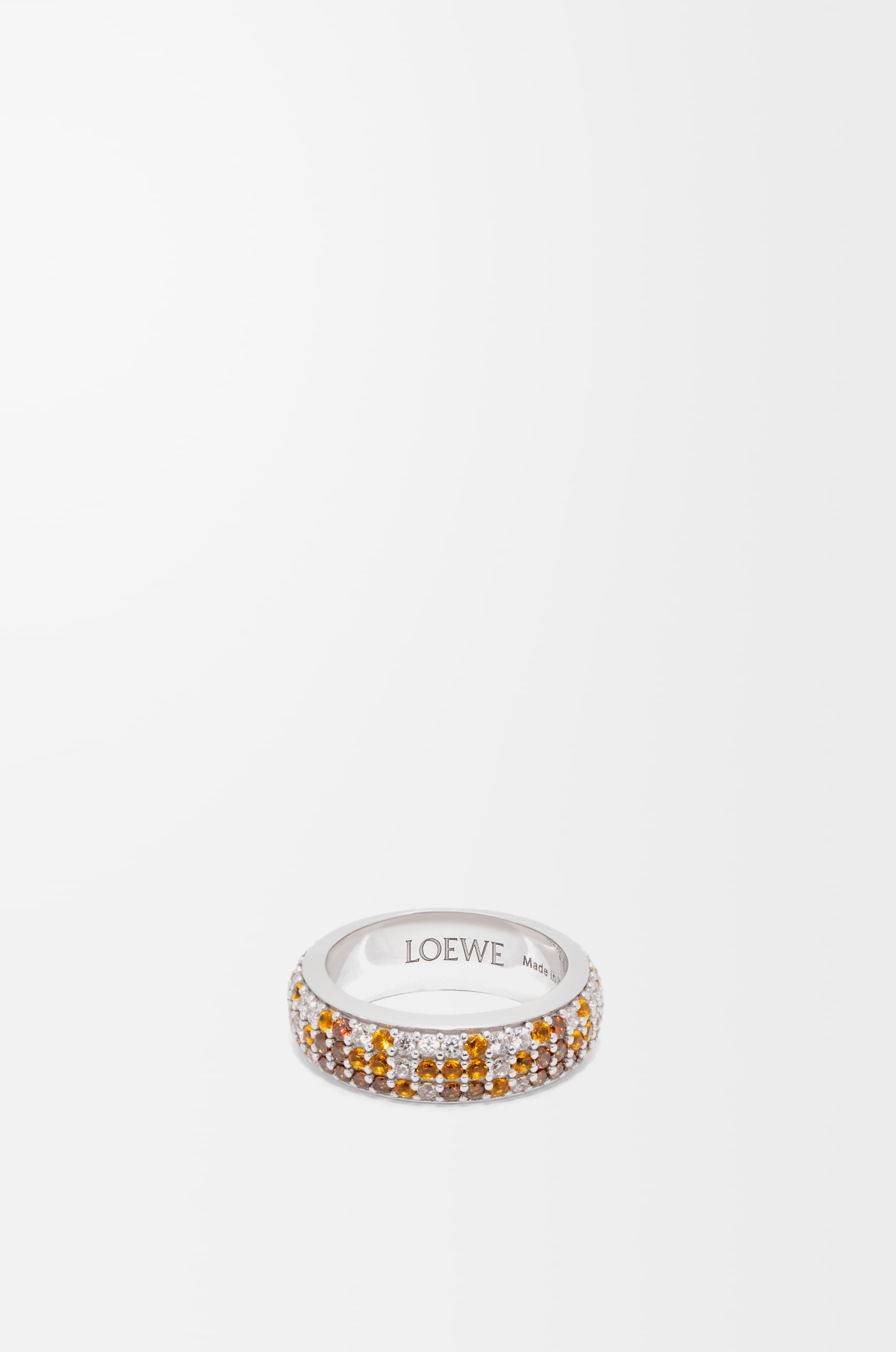 LOEWE - Anillo Fino Pavé En Plata De Ley Y Cristales Size:13 Mujer