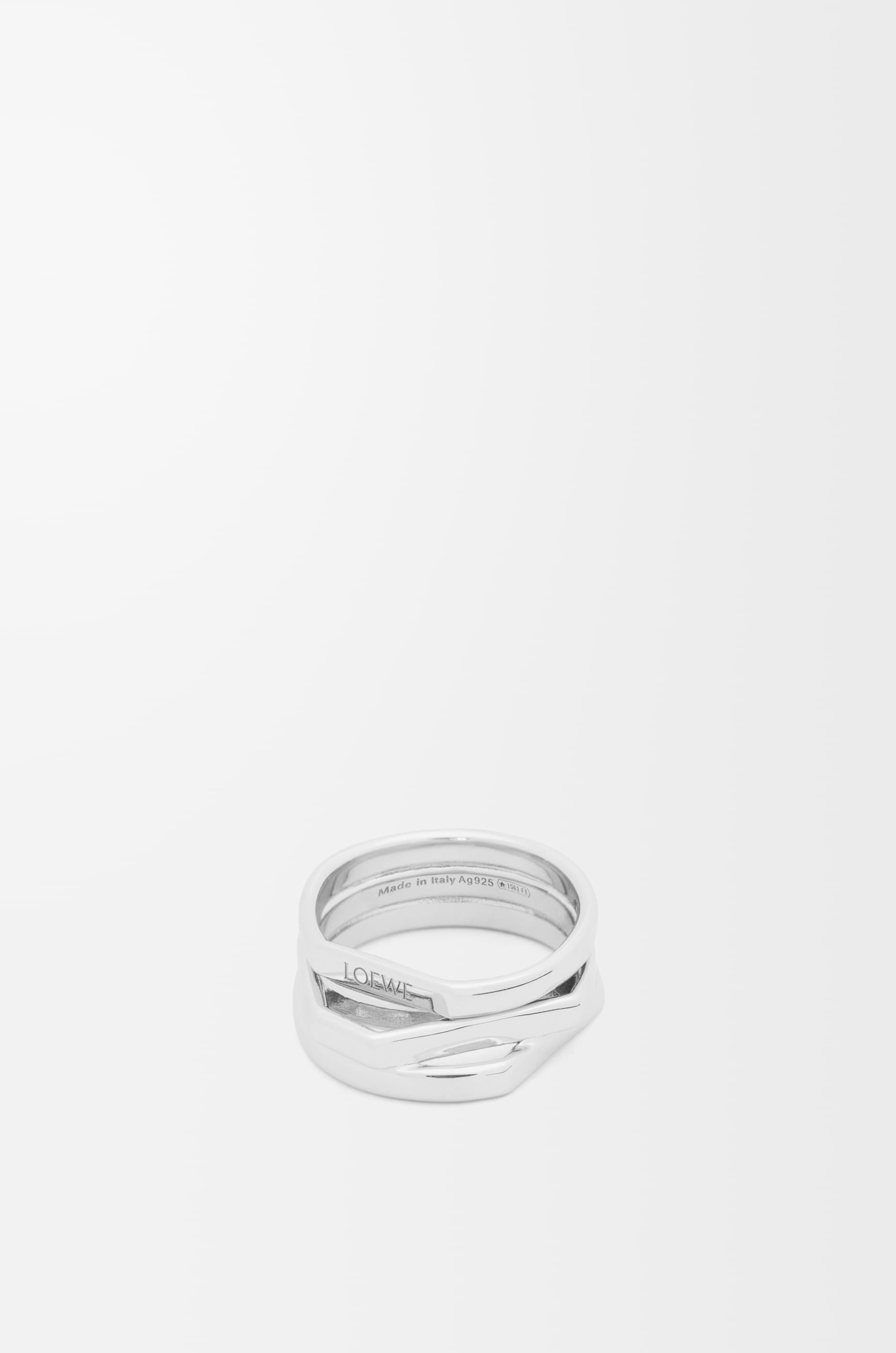 LOEWE - Anillo Stacked En Plata De Ley Size:9 Mujer
