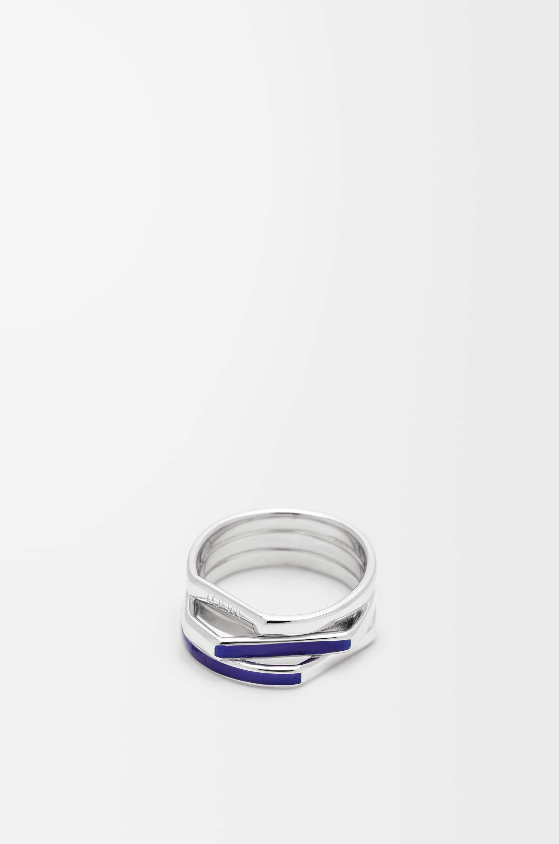 LOEWE - Anillo Stacked En Plata De Ley Y Esmalte Size:15 Mujer